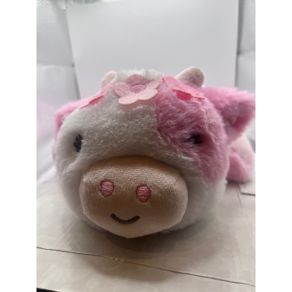 Dreamgro Plush Pink + White Cow Night Light Soother Plays Lullabies Baby‎ Sleep